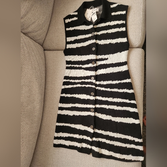 Samsoe Samsoe Hope Wool/Cashmere Zebra Dress size S - Picture 7 of 7